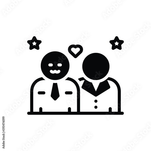 Black solid icon for respect