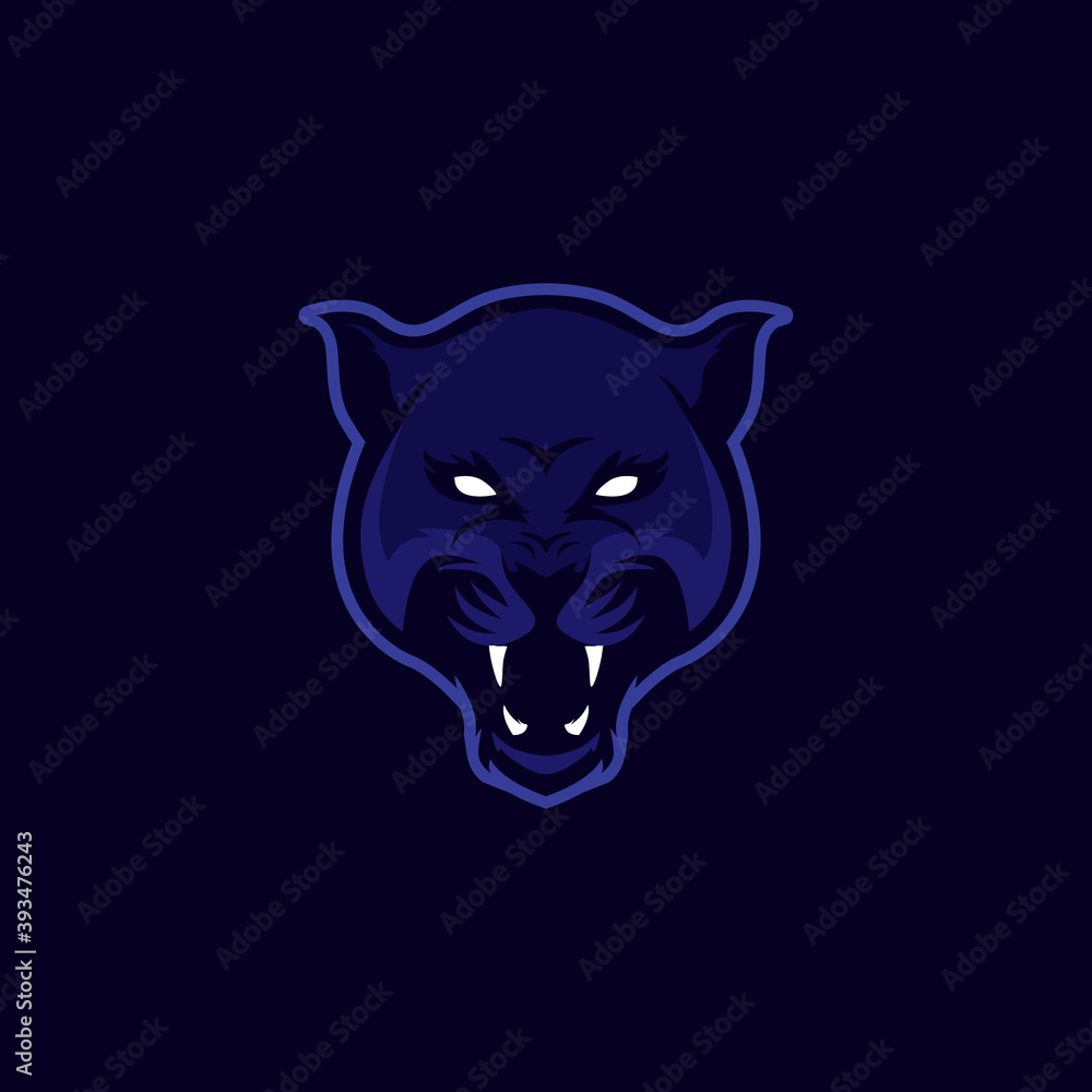 angry panther sports mascot with aggressive expression vector icon ...