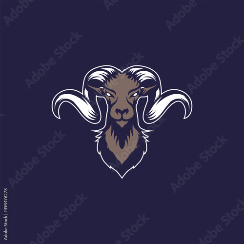 mountain goat sports mascot with aggressive expression vector icon