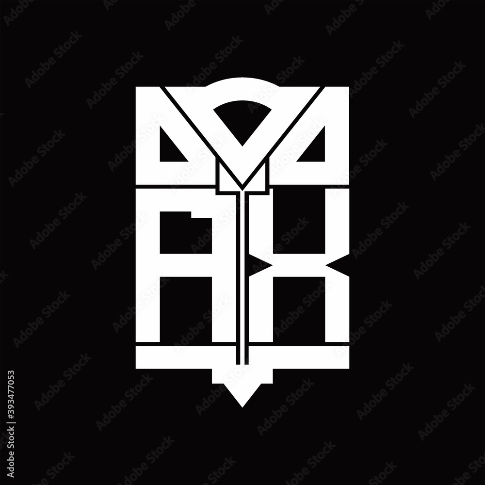 AX Logo monogram with shield emblem shape design template AX Logo monogram with shield emblem shape design template