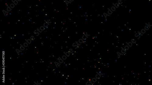 Abstract background blur confetti particles glow in black space - particles abstract background concept