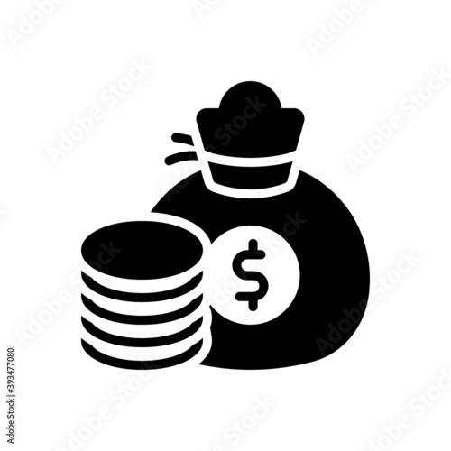 Black solid icon for amount