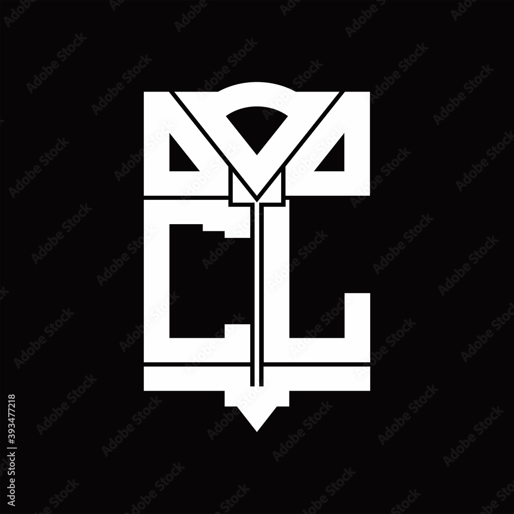 CL Logo monogram with shield emblem shape design template CL Logo monogram with shield emblem shape design template