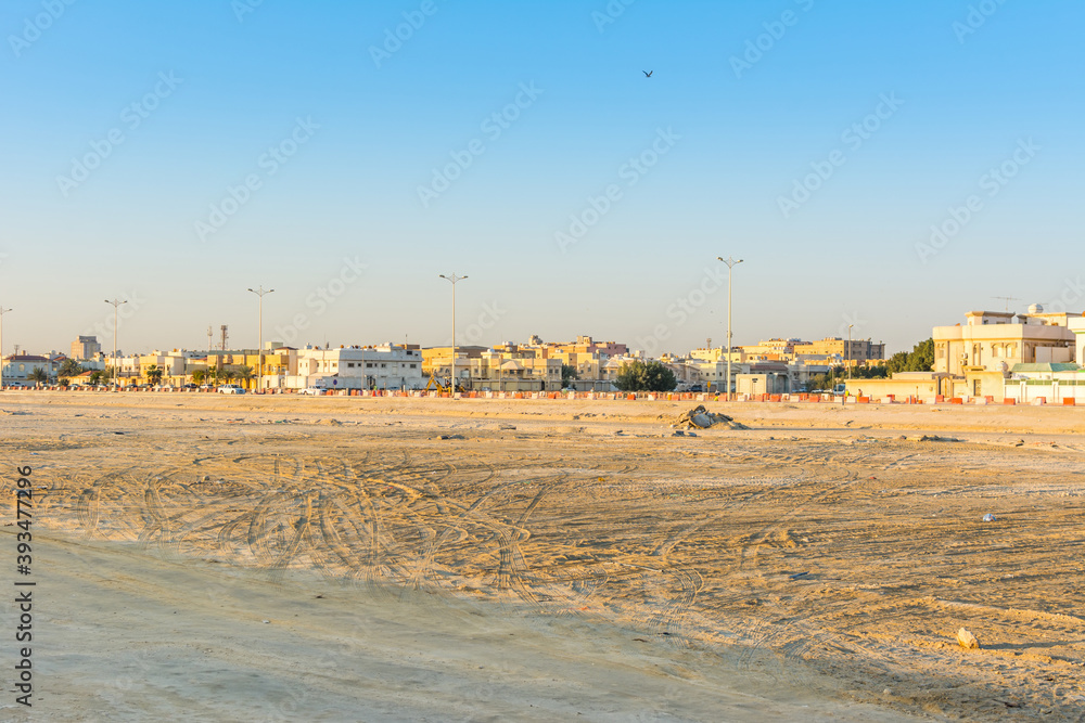 A common residential area near the corniche park in the Dammam, Saudi Arabia