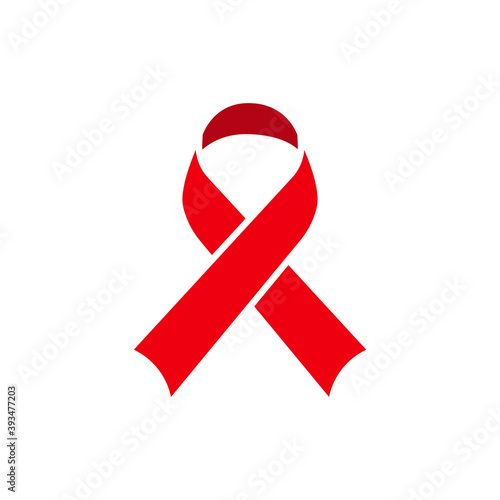 Red ribbon icon. world aids day symbol. Design template vector