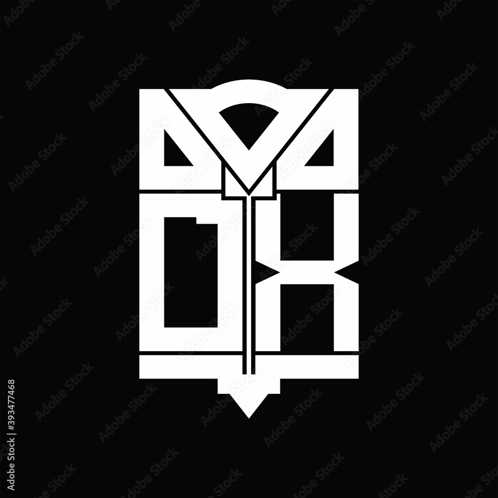 DX Logo monogram with shield emblem shape design template DX Logo monogram with shield emblem shape design template