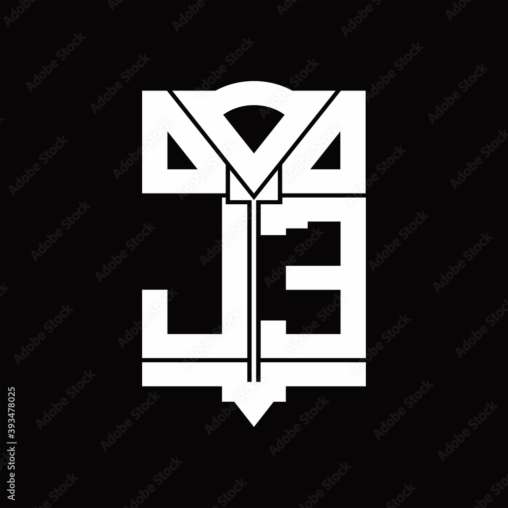 JE Logo monogram with shield emblem shape design template JE Logo monogram with shield emblem shape design template