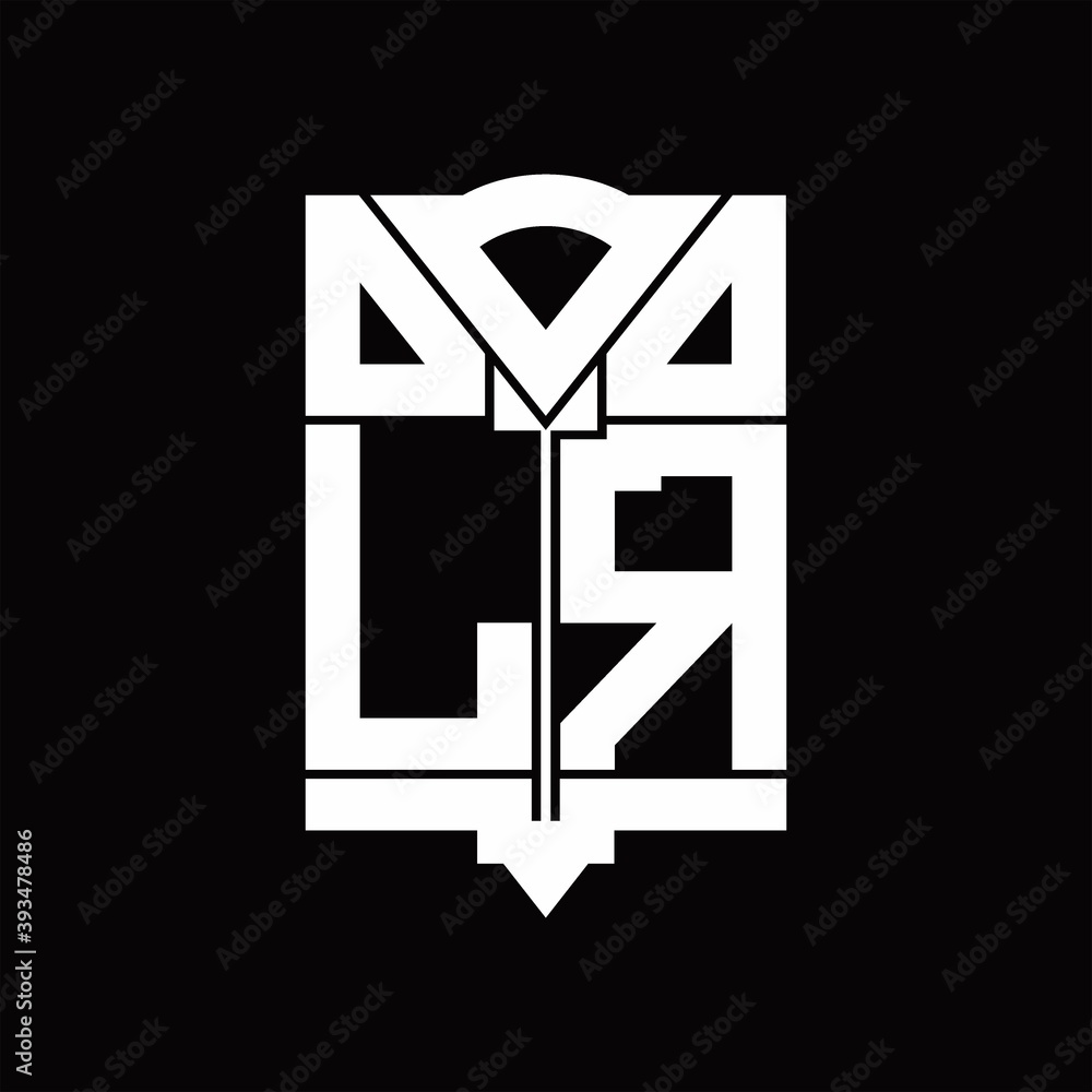 LR Logo monogram with shield emblem shape design template LR Logo monogram with shield emblem shape design template