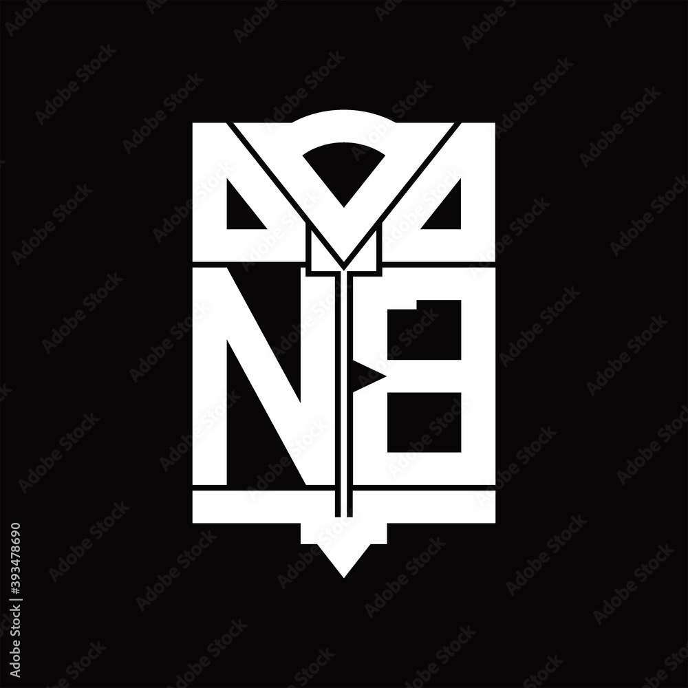 NB Logo monogram with shield emblem shape design template NB Logo monogram with shield emblem shape design template