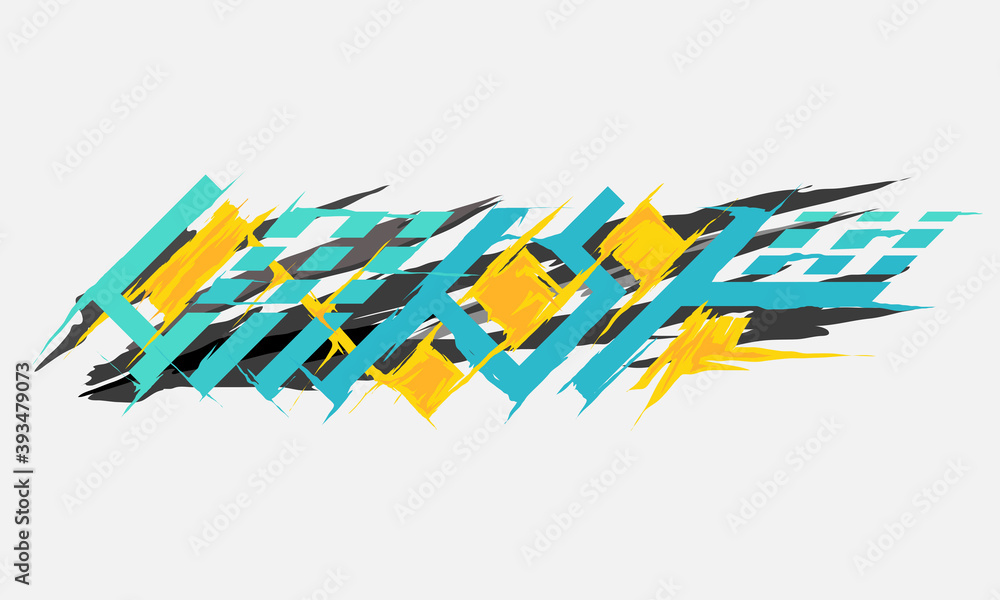 vector of body sticker template for car and boat body Stock Vector