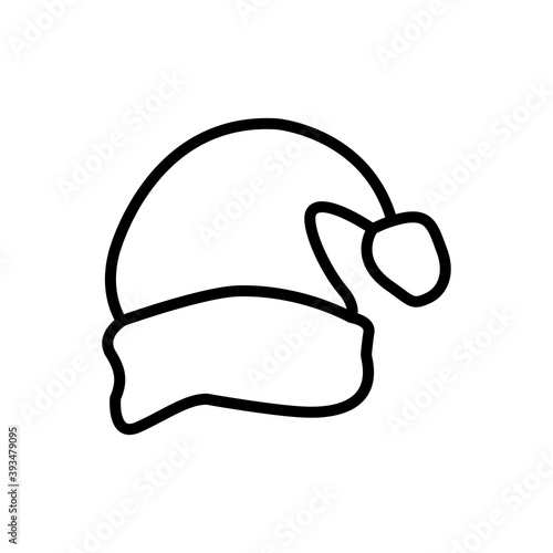 santa hat line icon design vector template