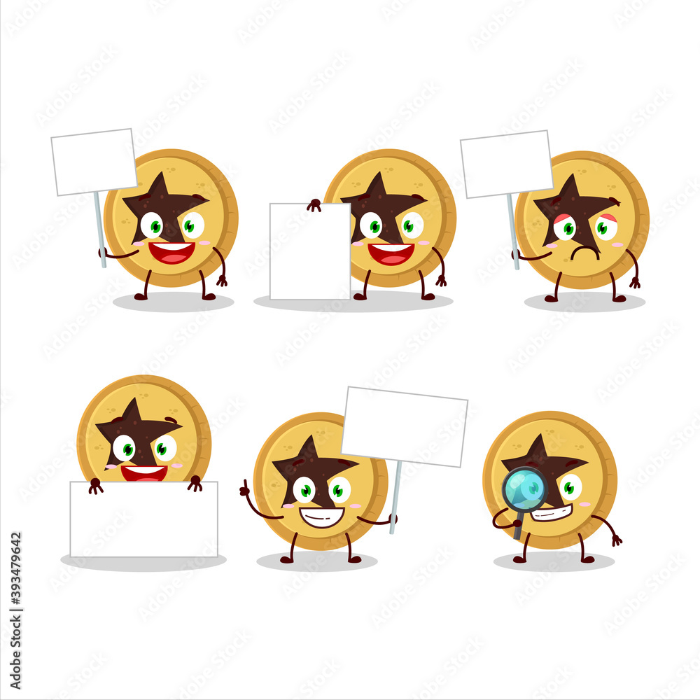 Bread star cartoon character bring information board Bread star cartoon character bring information board