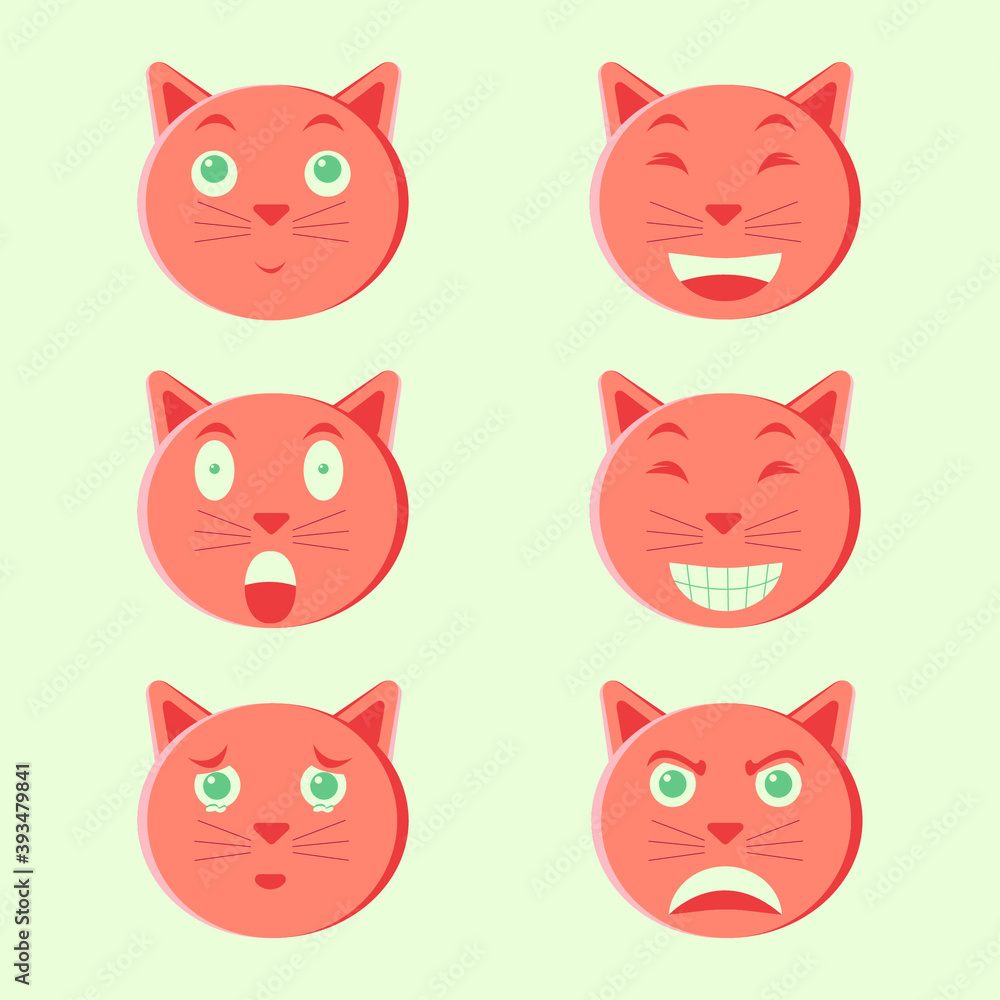 Six Expression Of A Cat
