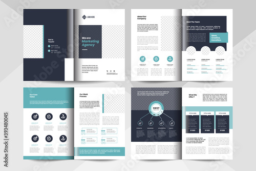 8 pages multipurpose brochure design layout. Corporate business booklet template.