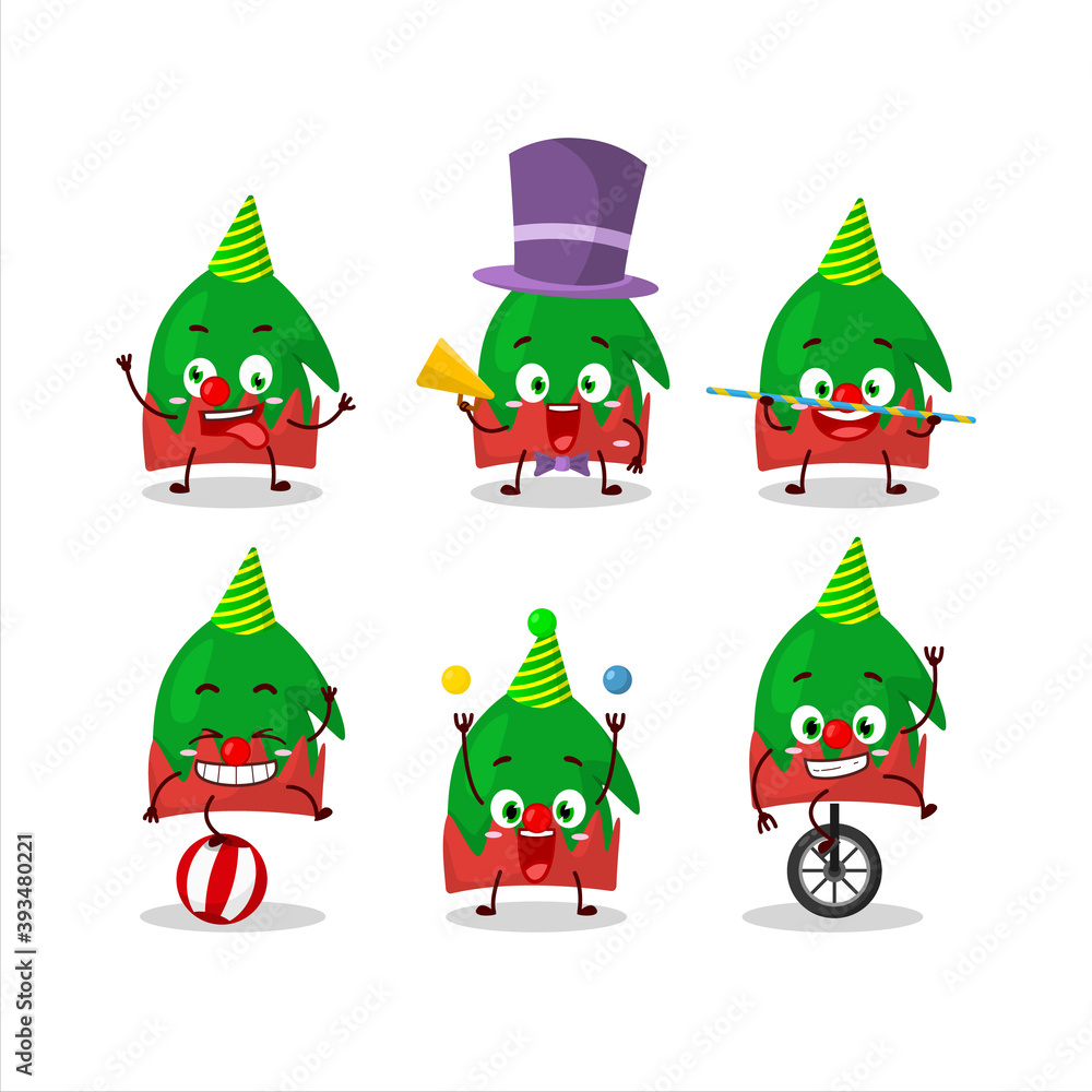 Fototapeta premium Cartoon character of dwarf hat with various circus shows