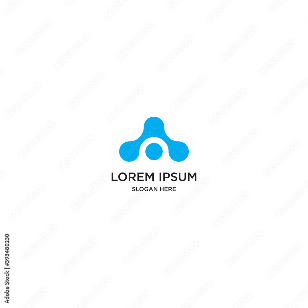 Letter A tech logo with circuit board lines style Letter A tech logo with circuit board lines style