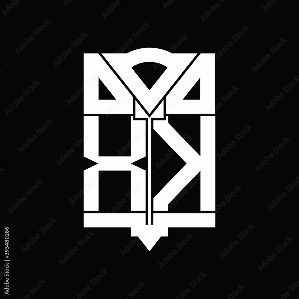 XK Logo monogram with shield emblem shape design template XK Logo monogram with shield emblem shape design template
