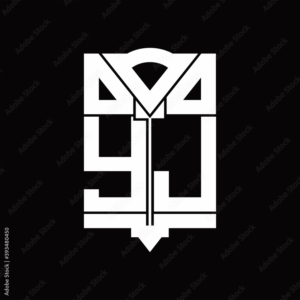 YJ Logo monogram with shield emblem shape design template YJ Logo monogram with shield emblem shape design template