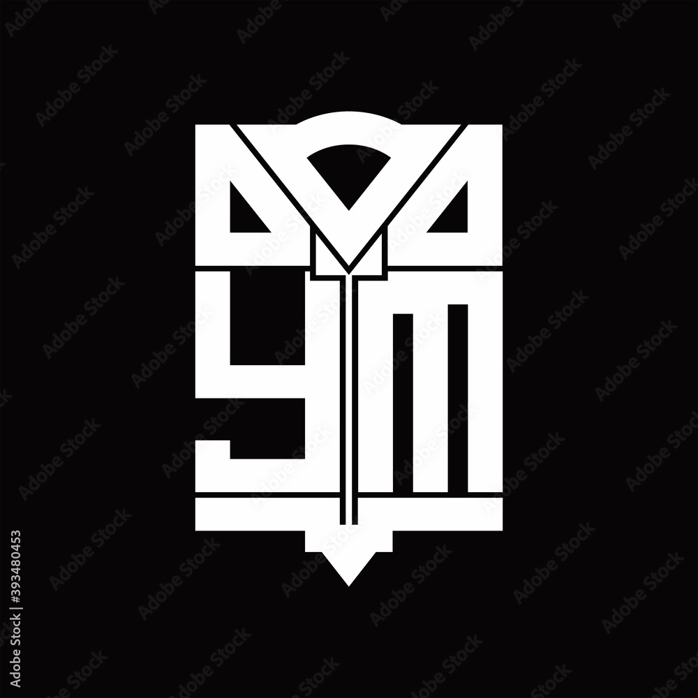 YM Logo monogram with shield emblem shape design template YM Logo monogram with shield emblem shape design template