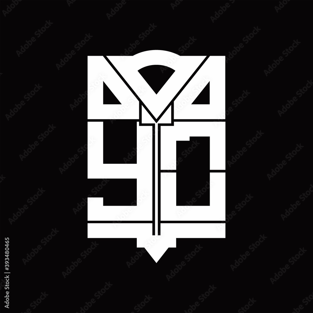 YO Logo monogram with shield emblem shape design template YO Logo monogram with shield emblem shape design template