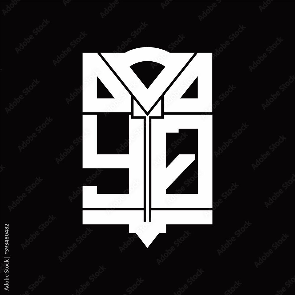 YQ Logo monogram with shield emblem shape design template YQ Logo monogram with shield emblem shape design template