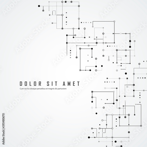 Abstract futuristic connection. Dots background. Line vector drawing