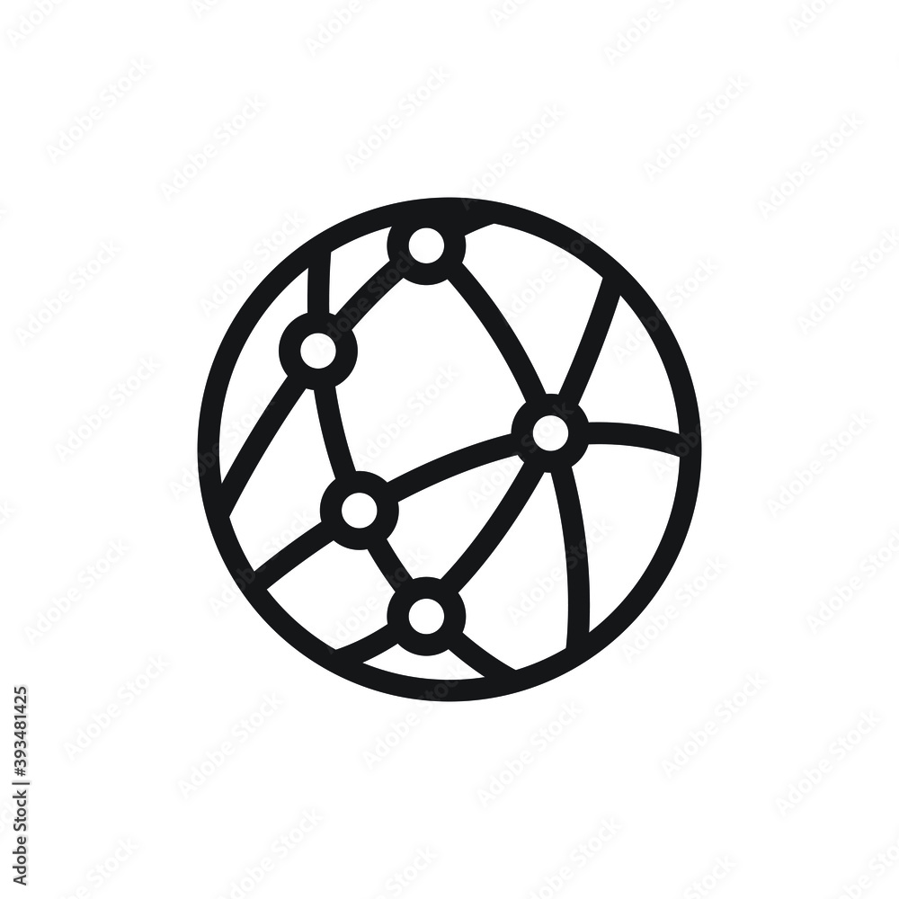 Obraz premium Global technology or social network icon design isolated on white background