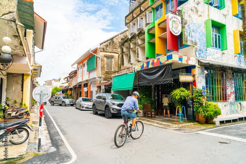 SONGKHLA, THAILAND - 2020 Nov 15 : Colorful and beautiful building old town and landscape in Songkhla, Thailand