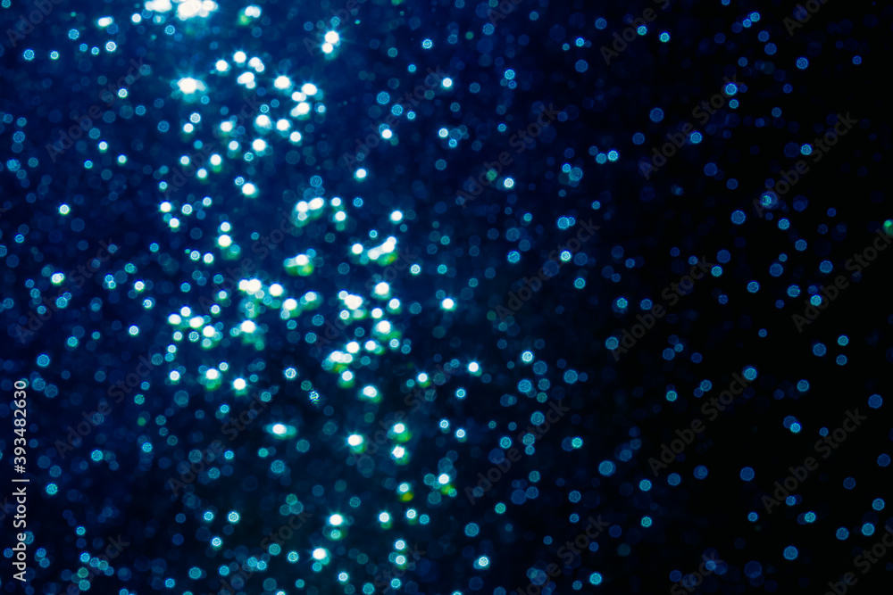 Blue bokeh of lights