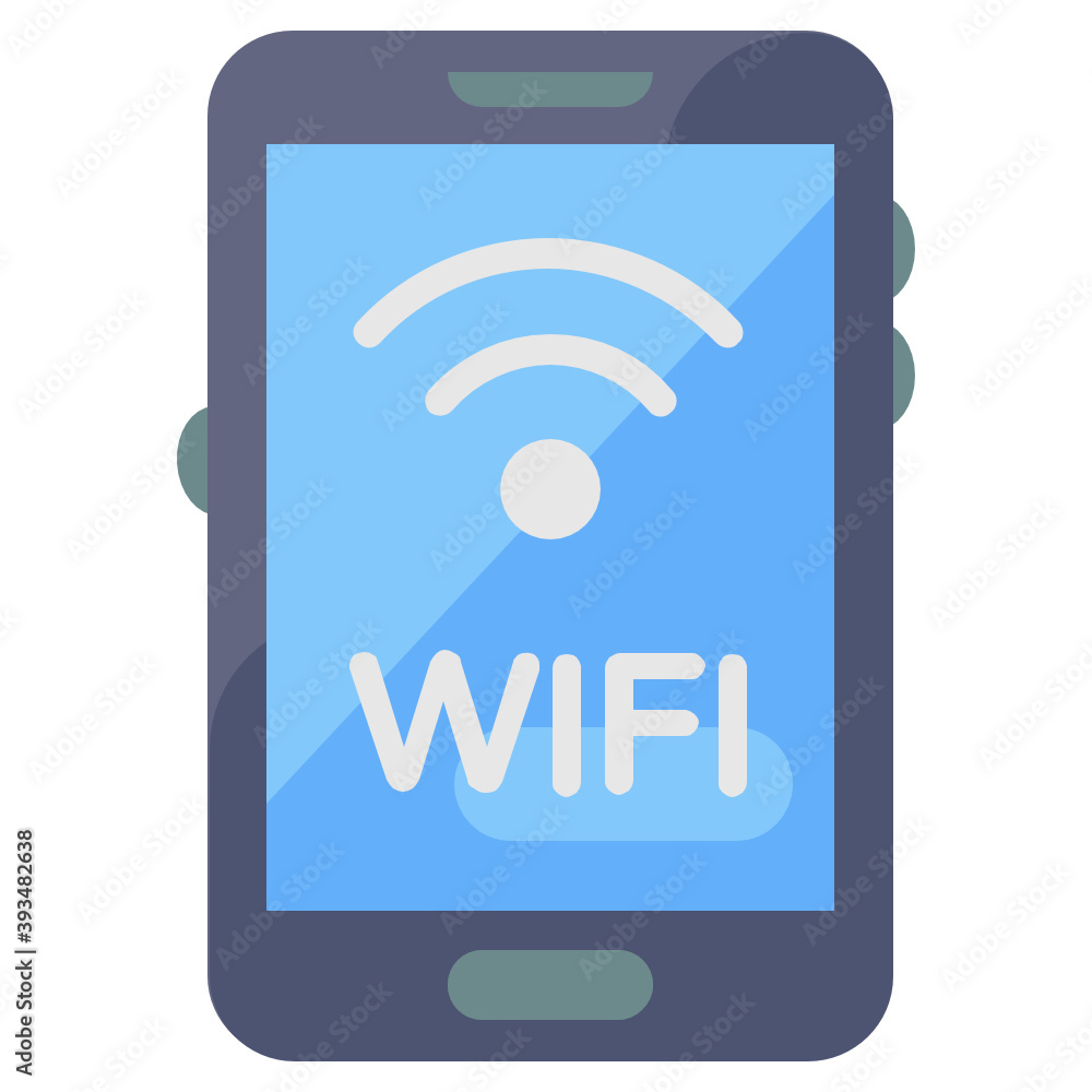 A flat vector of mobile wifi, signals inside smartphone
A flat vector of mobile wifi, signals inside smartphone