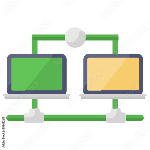 
Trendy flat icon of shared devices
