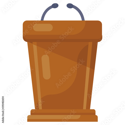
Flat icon of dais with microphones
