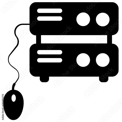 
Icon of computing server in flat design
