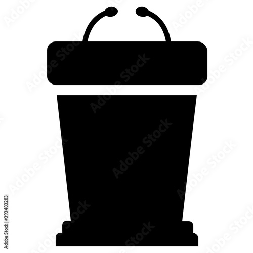 
Flat icon of dais with microphones
