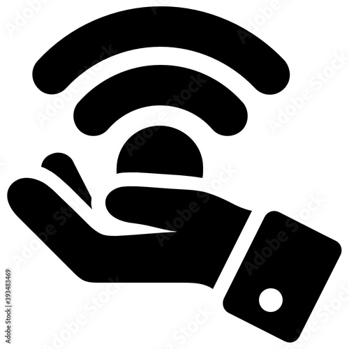 
Hand holding signals denoting wifi offer icon
