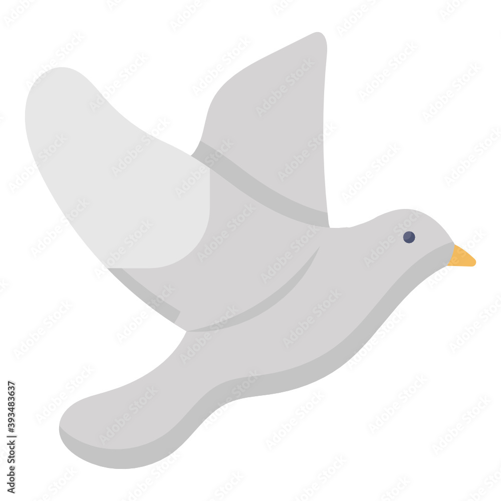 
Flying bird flat icon design, dove flat icon style 
