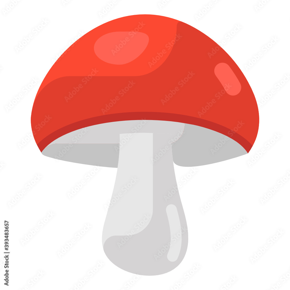 
Flat icon design of mushroom, flat vector in editable style 
