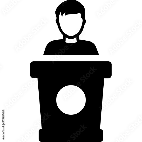
Orator, public speech concept in flat icon
