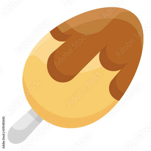 
Chocolate dipped popsicle flat icon
