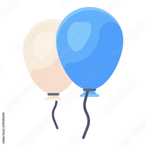 
Helium balloons vector, flat icon design in editable style 
