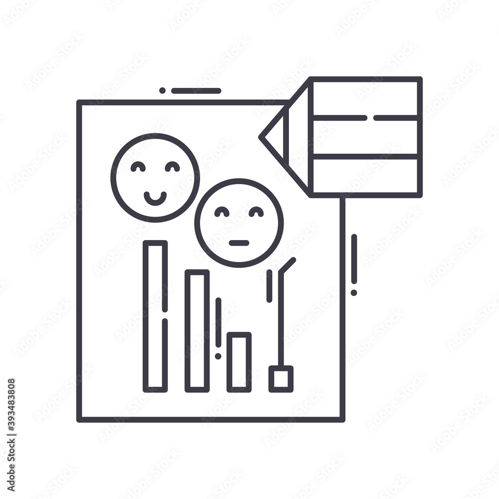 Obraz premium Scoring chart icon, linear isolated illustration, thin line vector, web design sign, outline concept symbol with editable stroke on white background.