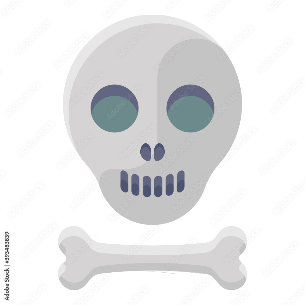 Skull anatomy with bone, flat icon style
Skull anatomy with bone, flat icon style