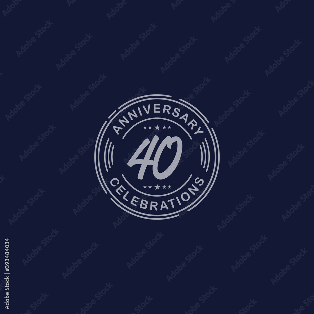 Fototapeta premium 40 Years Anniversary Celebration Retro Vector Template Design Illustration