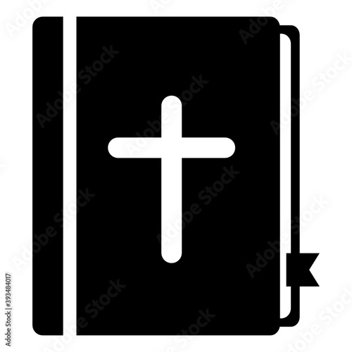 
A holy book, bible flat icon design 
