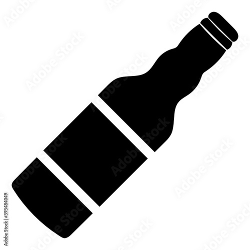 
Wine bottle, alcoholic beverage flat icon
