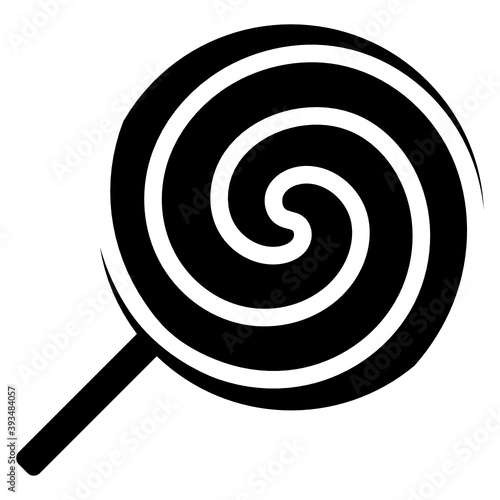 
Swirl lollipop flat vector icon, confectionery food 
