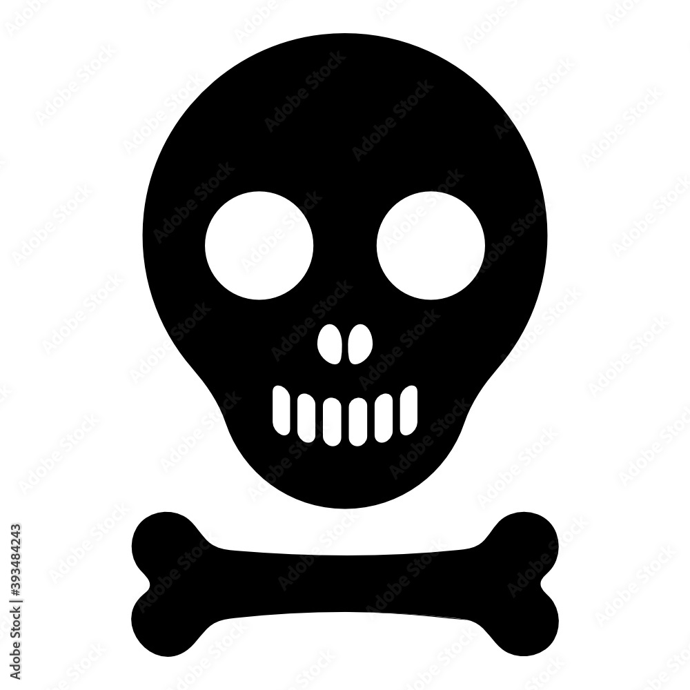 Fototapeta premium Skull anatomy with bone, flat icon style 