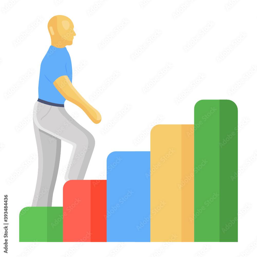 Icon of career ladder, flat design of job promotion concept
Icon of career ladder, flat design of job promotion concept