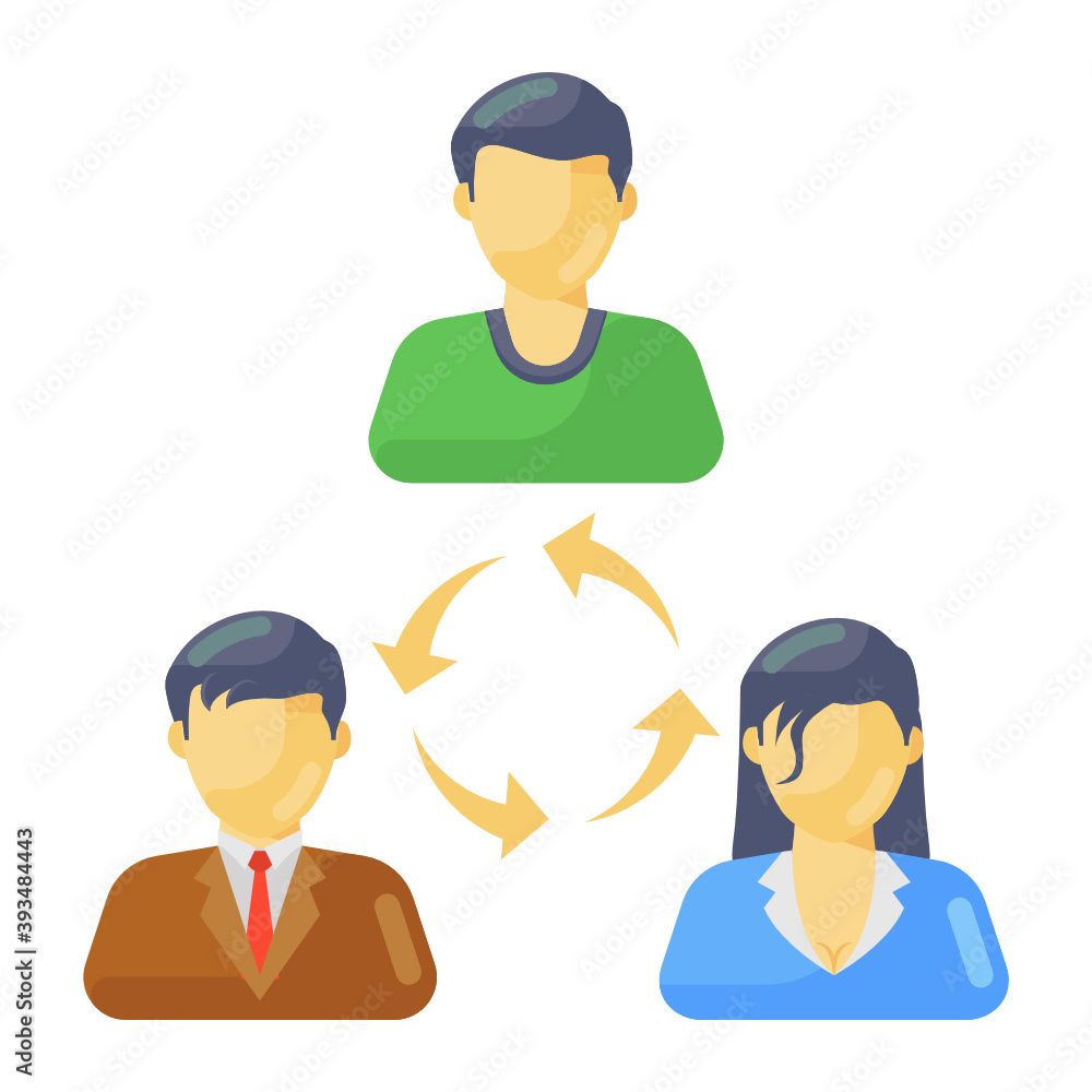 Persons connected with arrows symbolizing team collaboration
Persons connected with arrows symbolizing team collaboration
