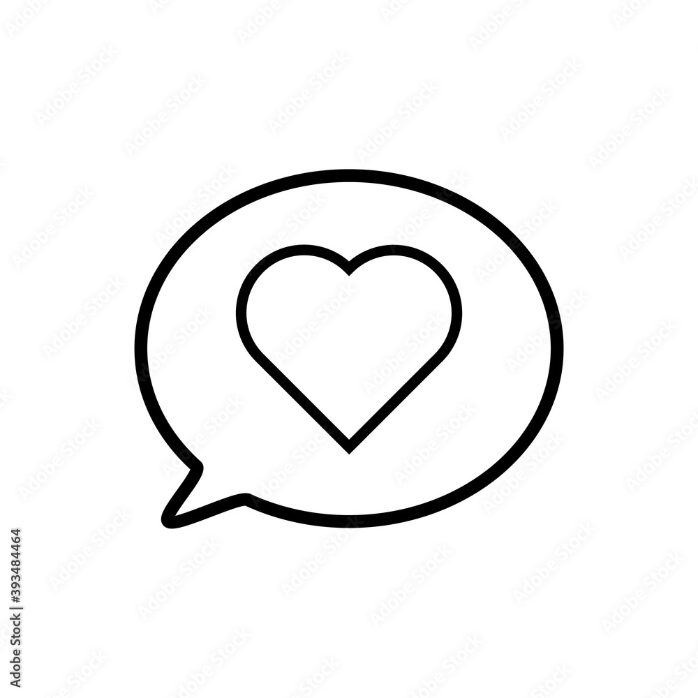 Love message sign. heart dialog sign eps ten Love message sign. heart dialog sign eps ten